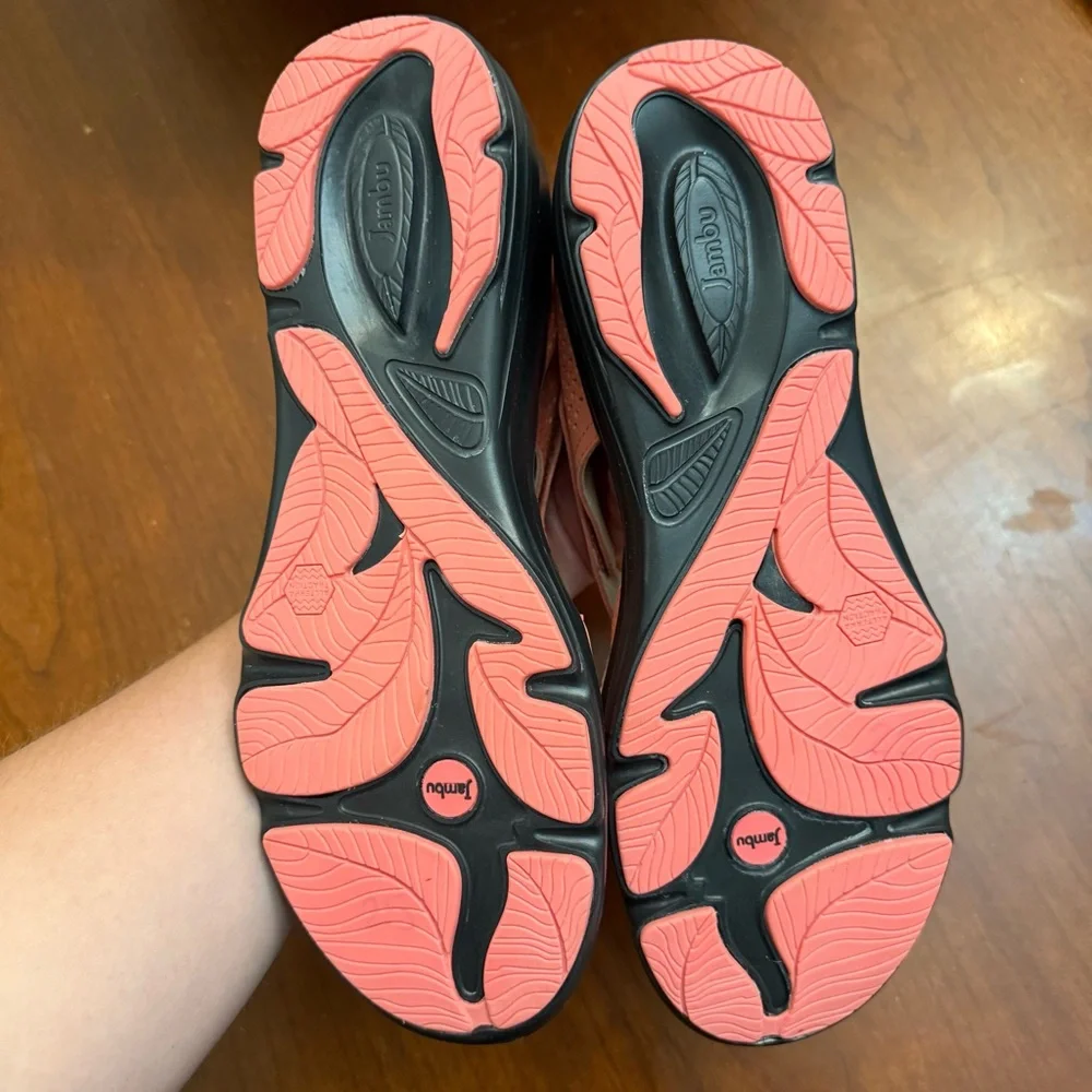 Jambu Women's Coral pink Belize closed toe wedge sandals size 11 - Picture 4 of 6